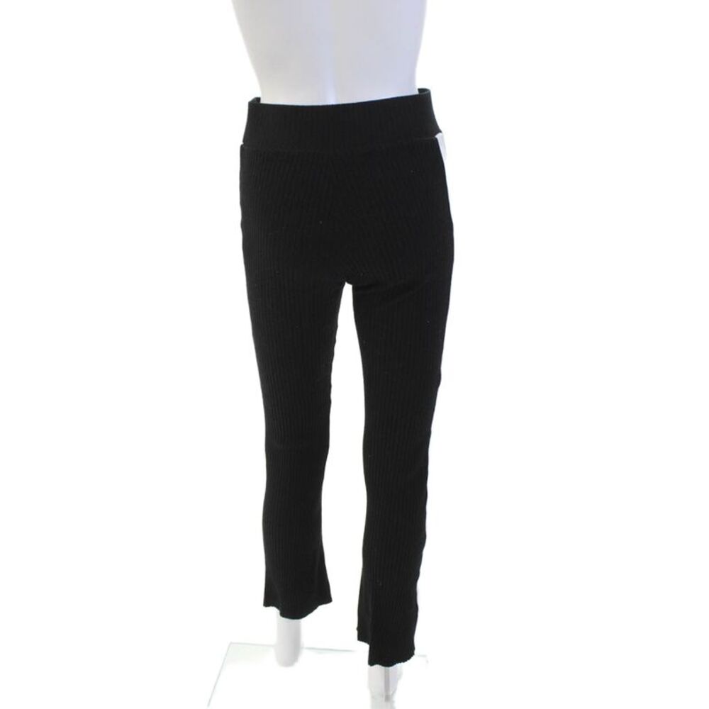 Cale Womens Cotton Ribbed Knit Stripe Hood Casual Top Pants Set Black Size L - Picture 7 of 10